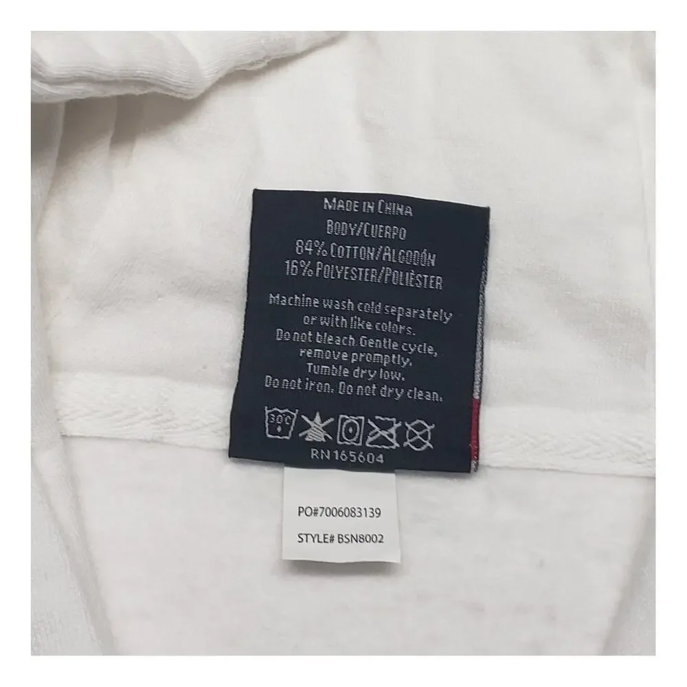 BSN Sports Graphic Hoodie M Cozy White Yellow SA Varsity Streetwear Blockecore